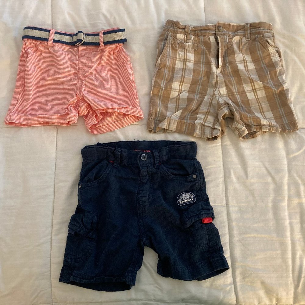 Lot of 9-12M shorts - boys - Bowen & Wright, Children's Place, M.C. Baby